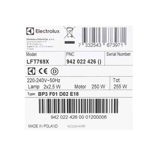 Máy hút mùi áp tường Electrolux LFT769X