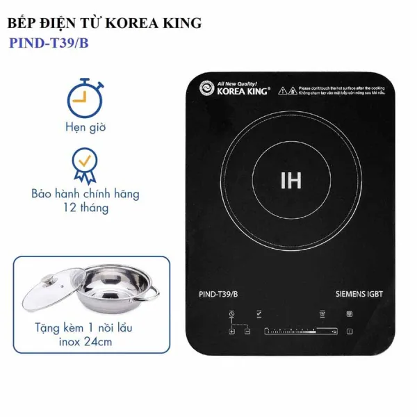 Bếp điện từ đơn Korea King PIND-T39/B 2000W