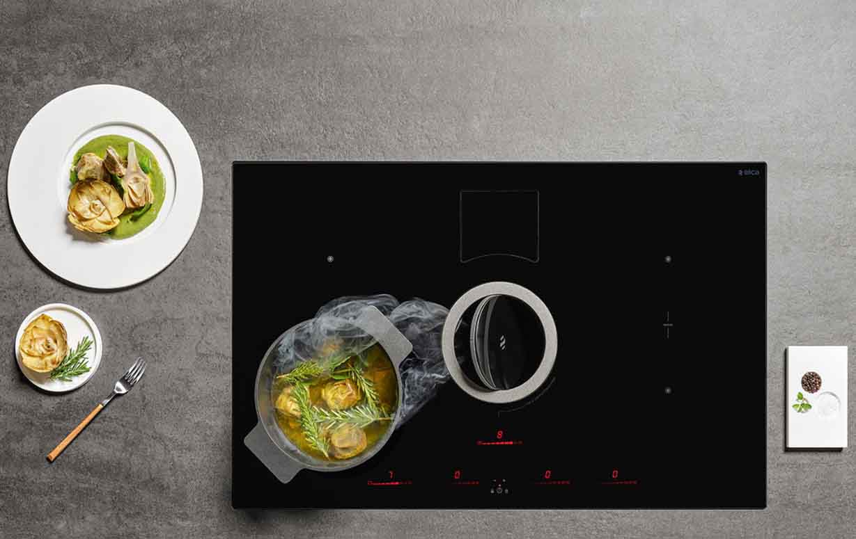 Bếp từ kết hợp hút mùi Elica NIKOLA TESLA SWITCH BL/F/80 – PRF0146210