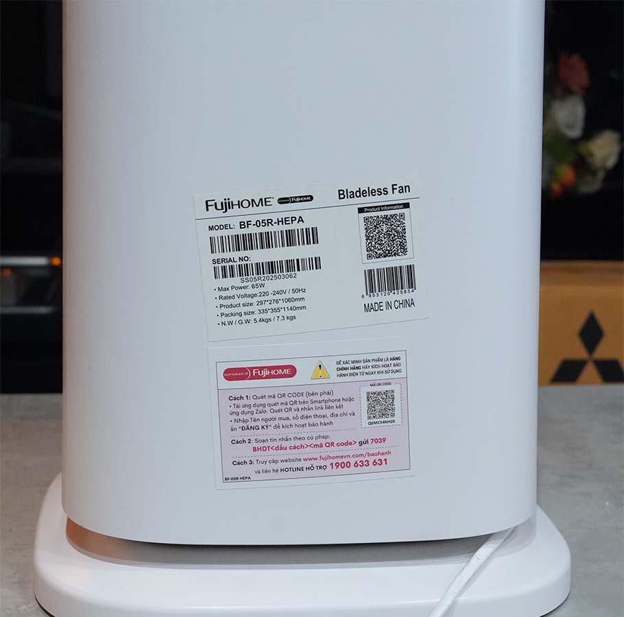 Ảnh thực tế Quạt lọc không khí Fujihome BF-05R-HEPA