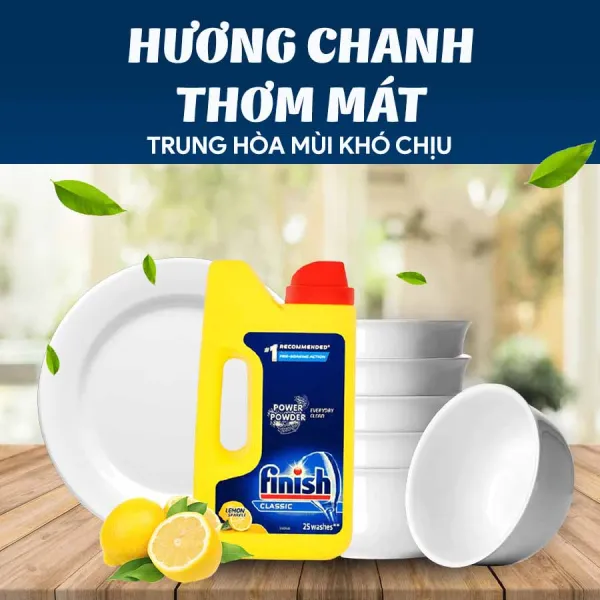 Bột rửa bát Finish Classic 25 Washes 1kg
