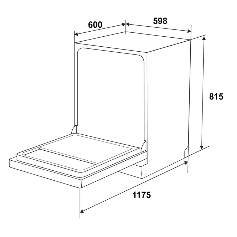 Máy rửa bát bán âm 15 bộ Hafele HDW-B6054B 538.21.362