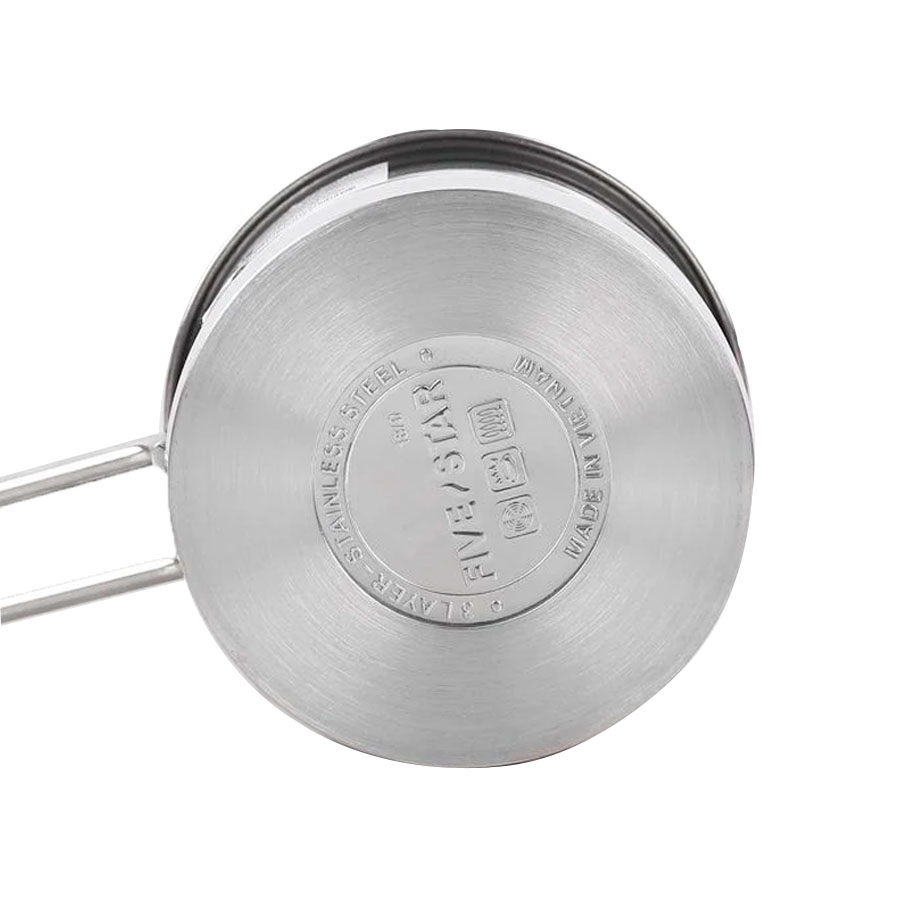 Quánh Inox 430 Fivestar nắp kính 12cm FSQ12001