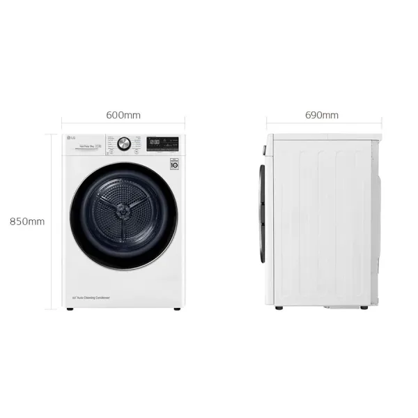 Máy sấy bơm nhiệt LG 9 Kg DVHP09W