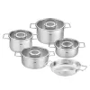 Bộ nồi FISSLER Pure Collection 5 món vung kính kèm chảo 2 quai 24cm