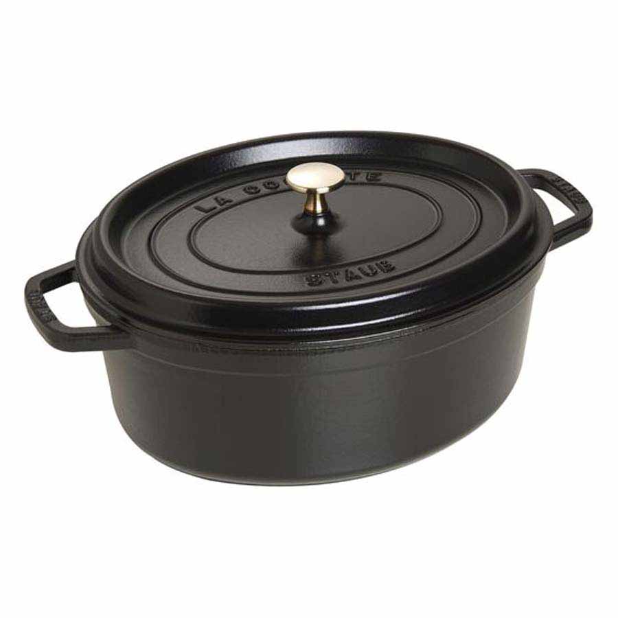 Nồi gang oval Staub màu đen 31cm – 5.5L - toàn cảnh sản phẩm