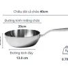 Chảo đúc inox sâu lòng 3 lớp đáy liền Tri-Ply Kaiyo KIW20 size 20cm