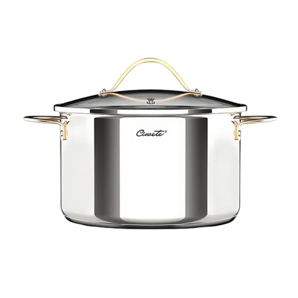 Nồi hầm inox 304 cao cấp Ciwete 20cm nắp kính SS0101-D