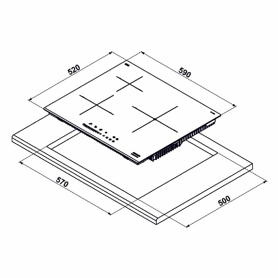 Bếp từ 3 vùng nấu Hafele HC-I6035B 533.09.961