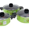 Bộ nồi sắc mầu SUPOR (03 chiếc )dùng trên bếp từ S08A-T5 – Màu xanh cốm