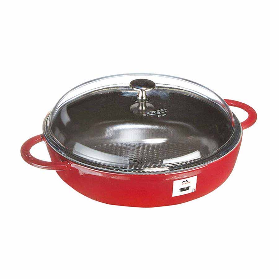 Nồi gang Staub Hexagon màu đỏ cherry 24cm – 2.4L - toàn cảnh sản phẩm