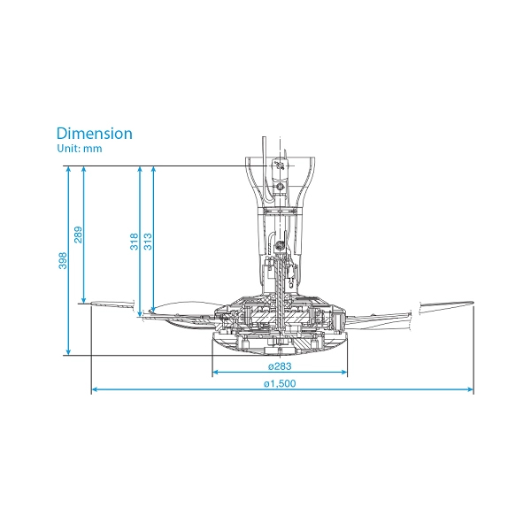 Quạt trần Panasonic 5 cánh F-60WWK