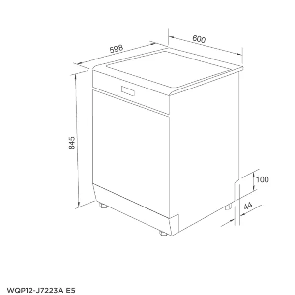 Máy rửa bát Malloca WQP12-J7223A E5