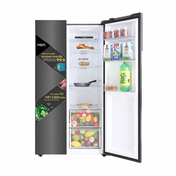Tủ lạnh Aqua Inverter 541 lít Side By Side AQR-S541XA(BL)