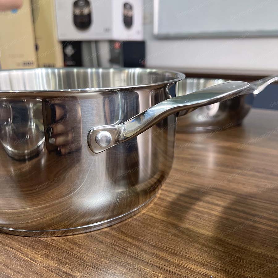 Ảnh thực tế Bộ nồi chảo Inox 5 đáy Catania CTP-8641