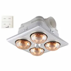Đèn sưởi nhà tắm Heizen HE4BR 4 bóng âm trần có điều khiển