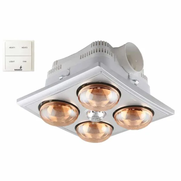Đèn sưởi nhà tắm Heizen HE4BR 4 bóng âm trần có điều khiển
