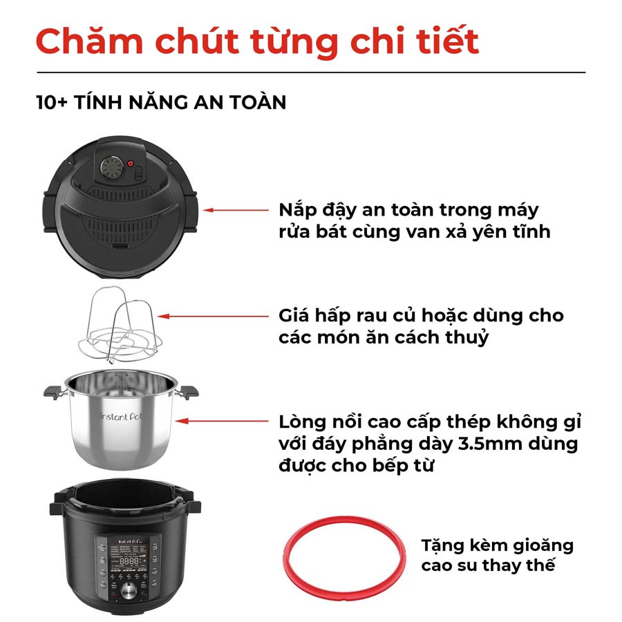 Nồi áp suất điện đa năng Instant Pot Pro 10-in-1 5.7L