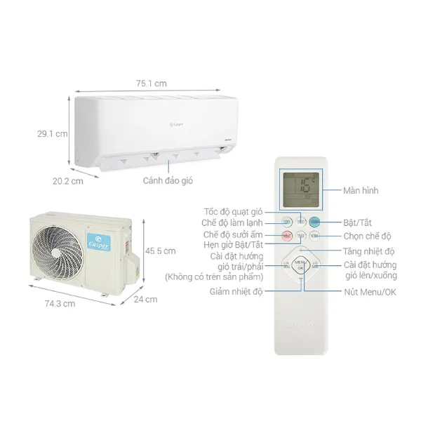 Điều hòa 1 chiều Inverter 1.5 HP Casper GC-12IS35