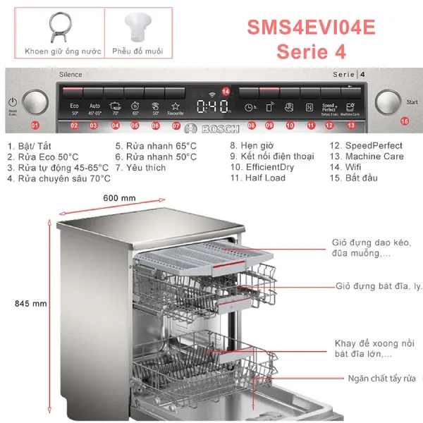 Máy rửa chén độc lập Bosch SMS4EVI04E