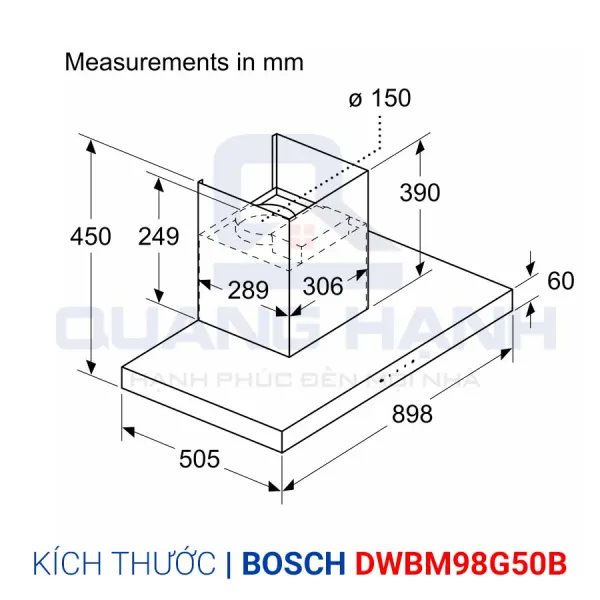 Hút mùi Bosch DWBM98G50B