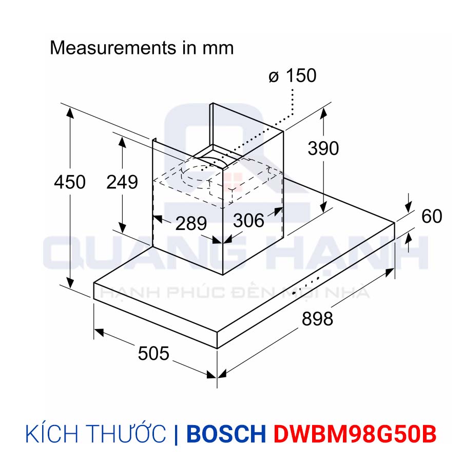 Hút mùi Bosch DWBM98G50B