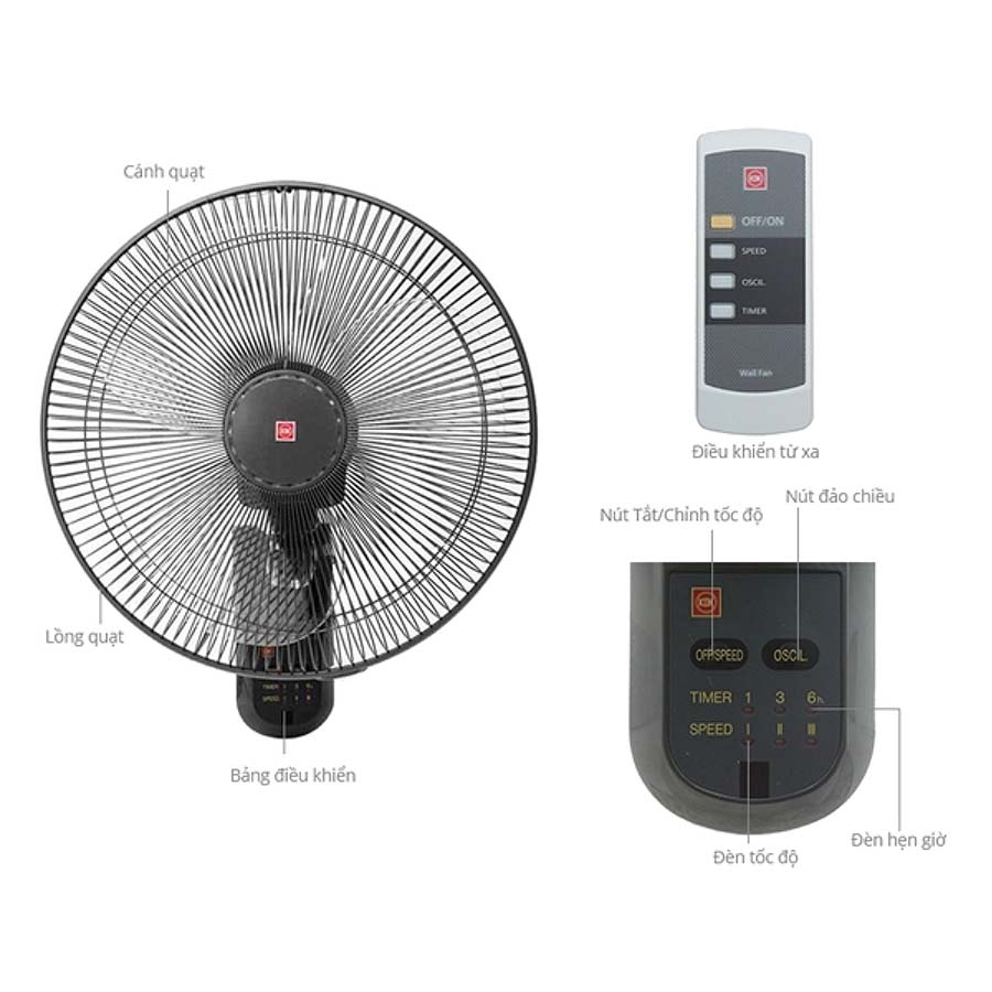 Quạt treo tường KDK M40M có điều khiển