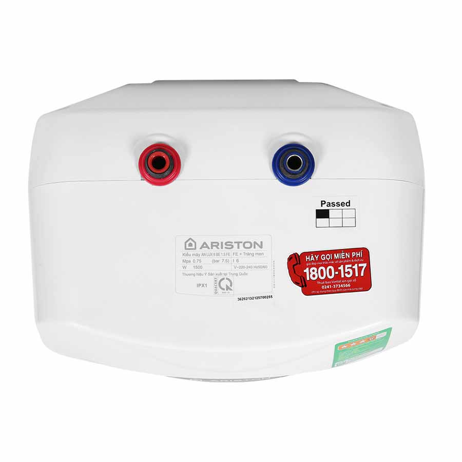 Bình nóng lạnh Ariston AN LUX 6 BE 1.5 FE 6 lít lắp trong gầm tủ bếp dưới