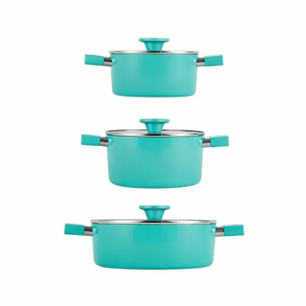Bộ nồi chống dính vân đá ánh kim Elmich EL 5112BL size 18,20,24cm