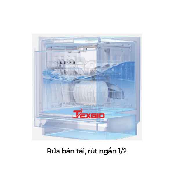 Máy rửa bát wifi 8 bộ sấy khí nóng Texgio TGWF68GB